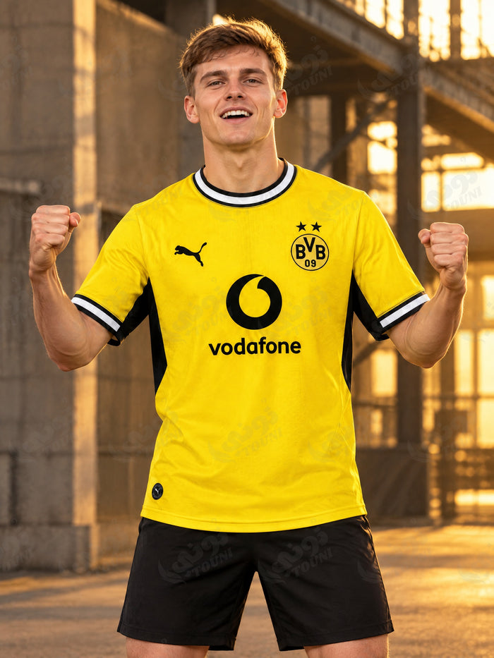 Borussia Dortmund - Maillot Domicile Jaune & Noir 2026/27 - porté