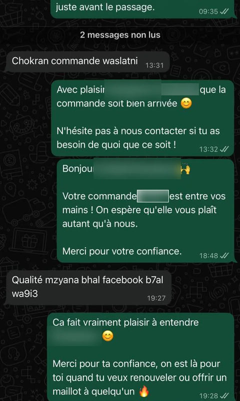Avis client WhatsApp