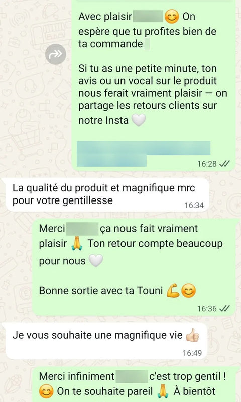 Avis client WhatsApp