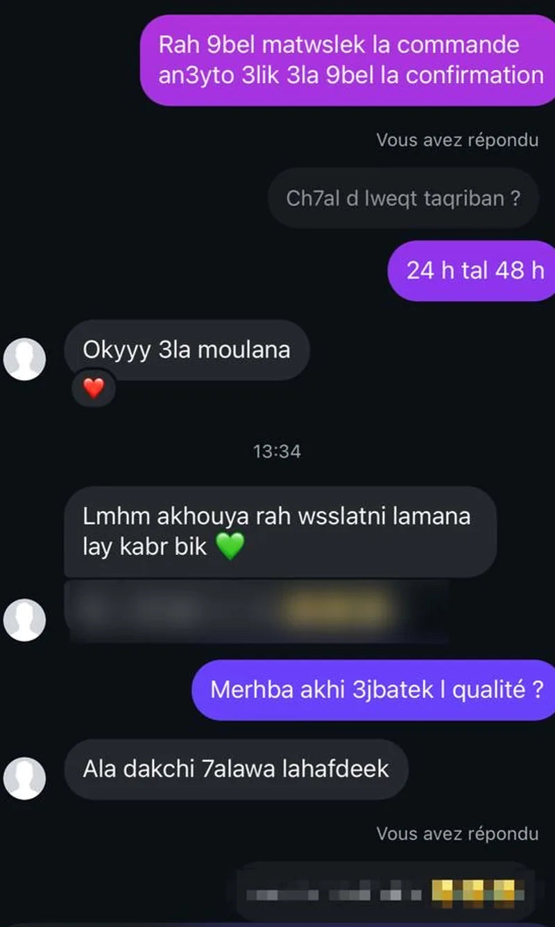 Avis client WhatsApp