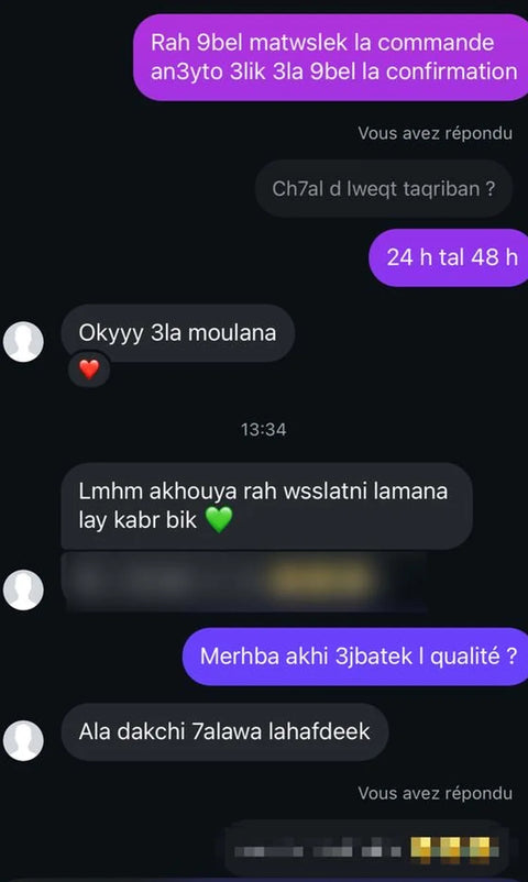 Avis client WhatsApp