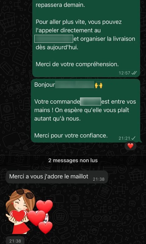 Avis client WhatsApp