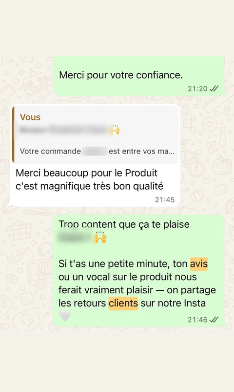 Avis client WhatsApp