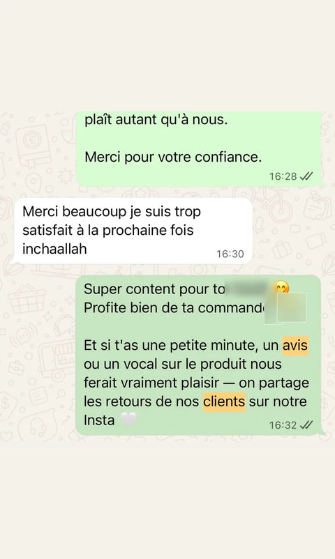 Avis client WhatsApp