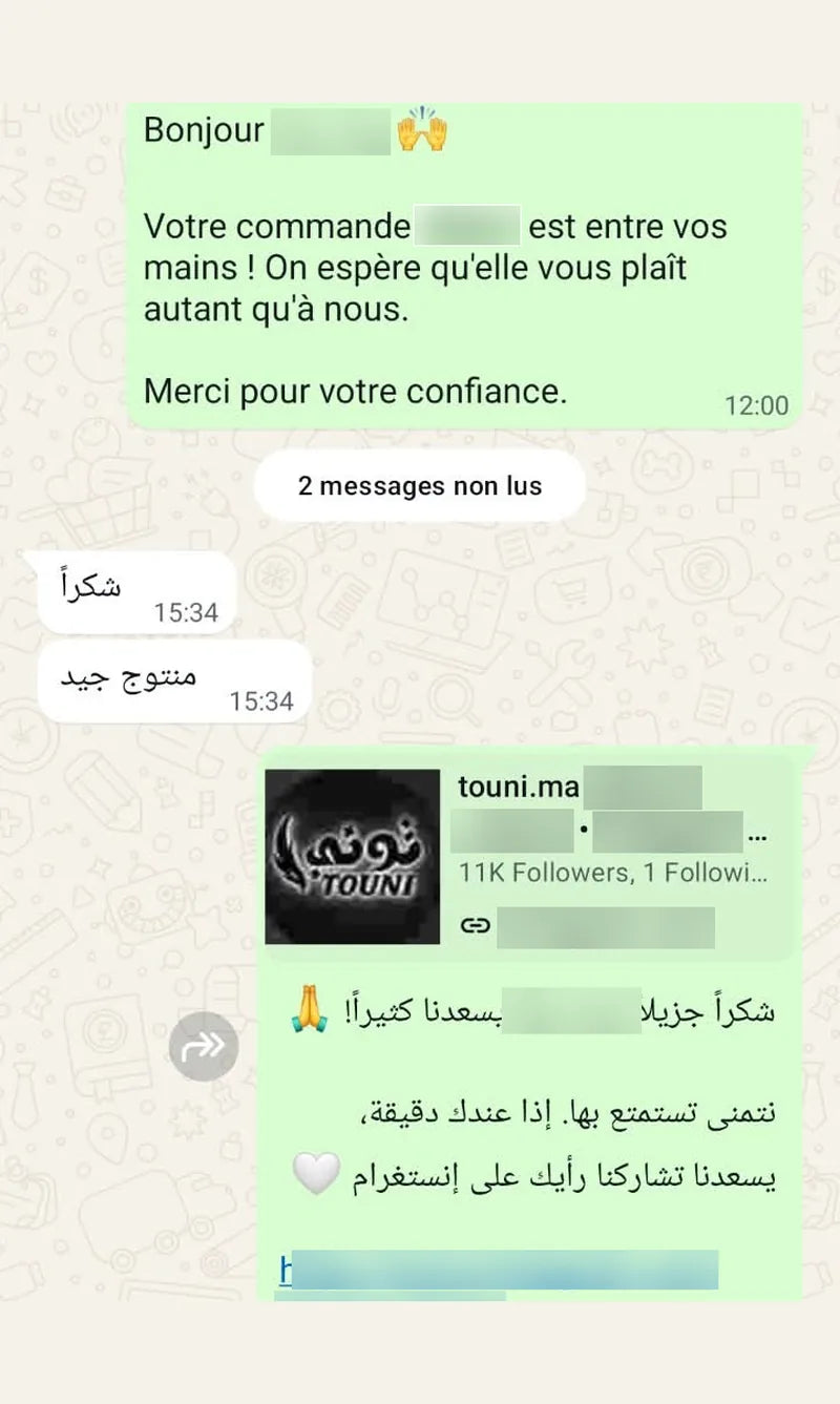 Avis client WhatsApp