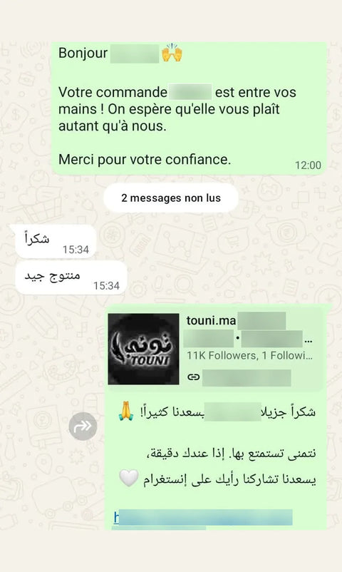 Avis client WhatsApp