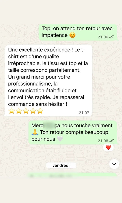 Avis client WhatsApp