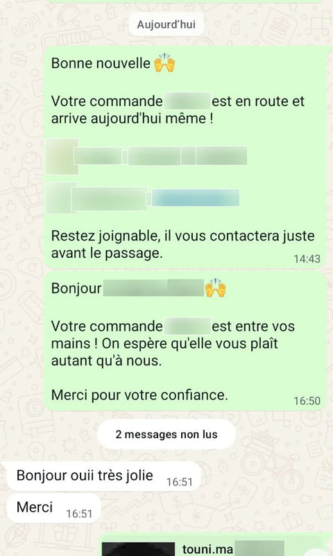 Avis client WhatsApp
