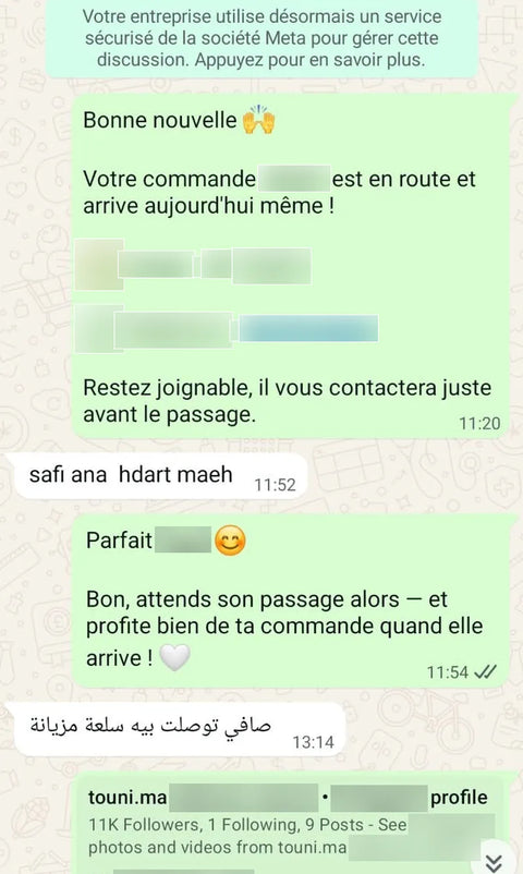 Avis client WhatsApp