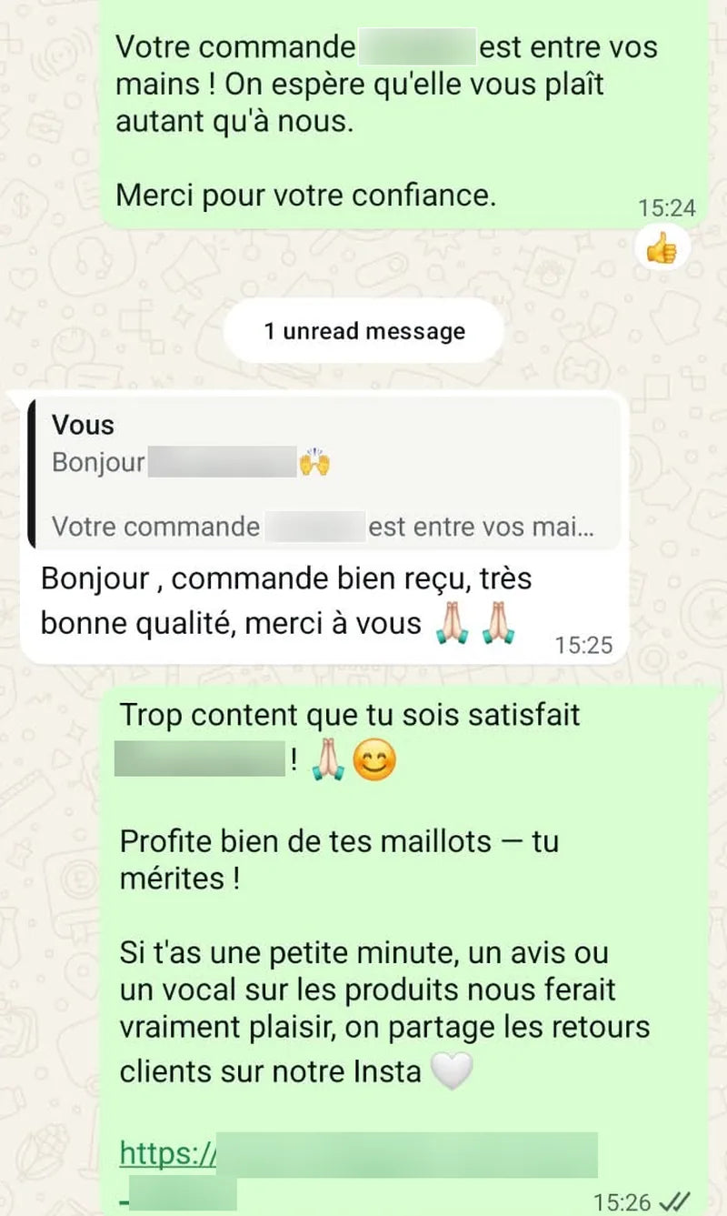 Avis client WhatsApp