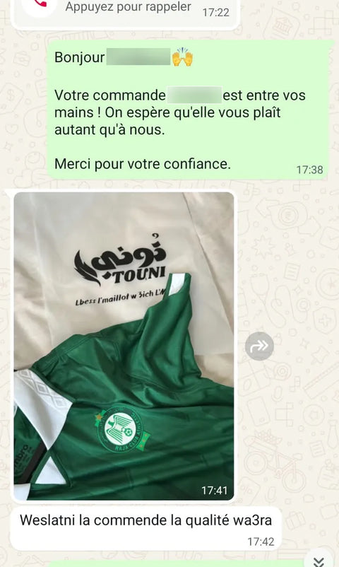 Avis client WhatsApp
