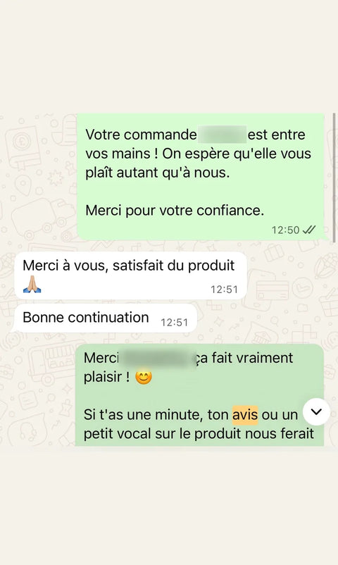 Avis client WhatsApp