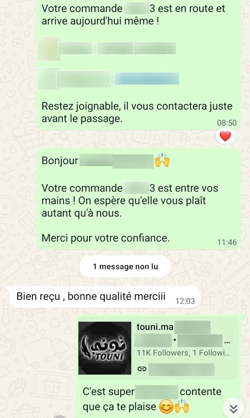 Avis client WhatsApp