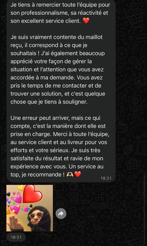 Avis client WhatsApp
