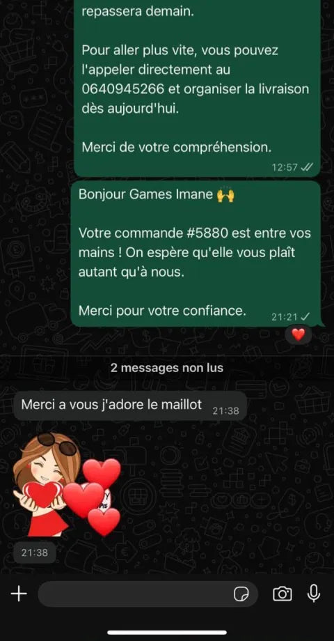 Avis client WhatsApp