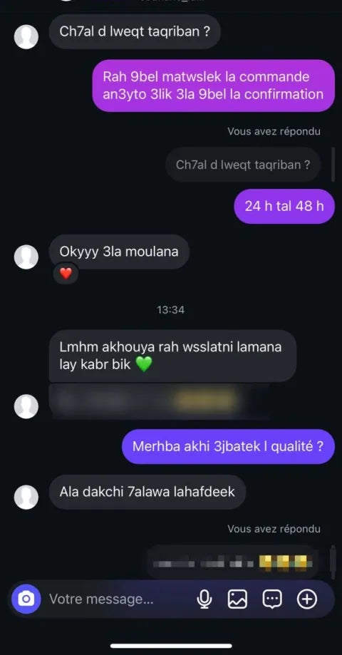 Avis client WhatsApp