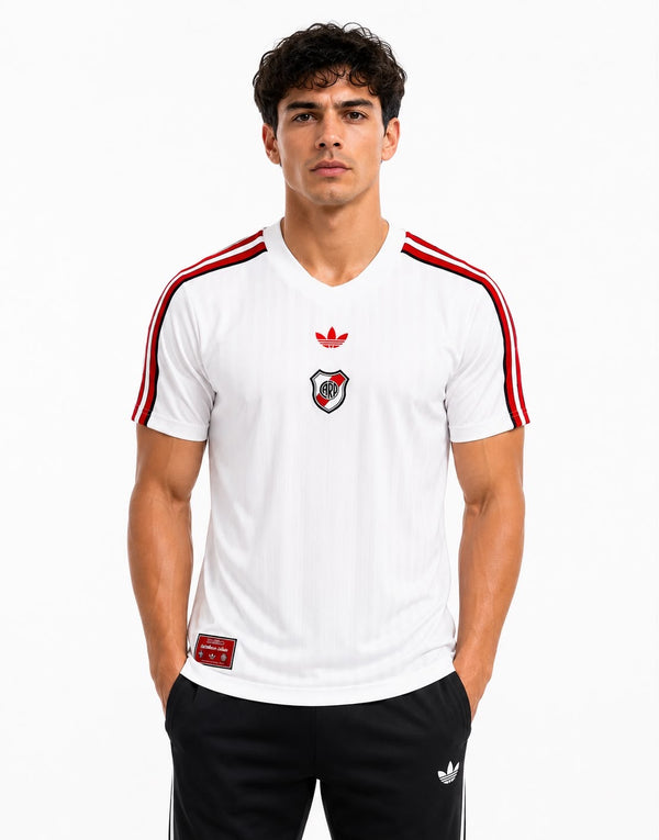 Maillot Origins River Plate Rétro Blanc – Édition Lifestyle Bandes Rouges