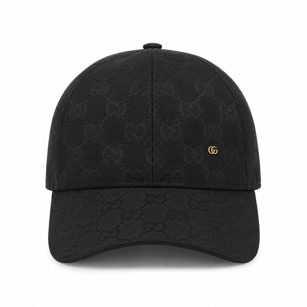 Casquette Monogramme Logo Or - Noir