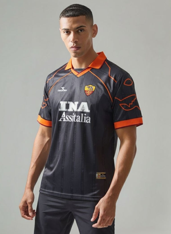 AS Roma - Maillot Rétro Extérieur Diadora 1999/2000 Noir