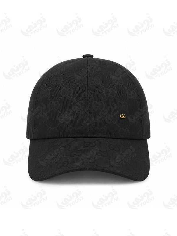 Casquette Monogramme Logo Or - Noir