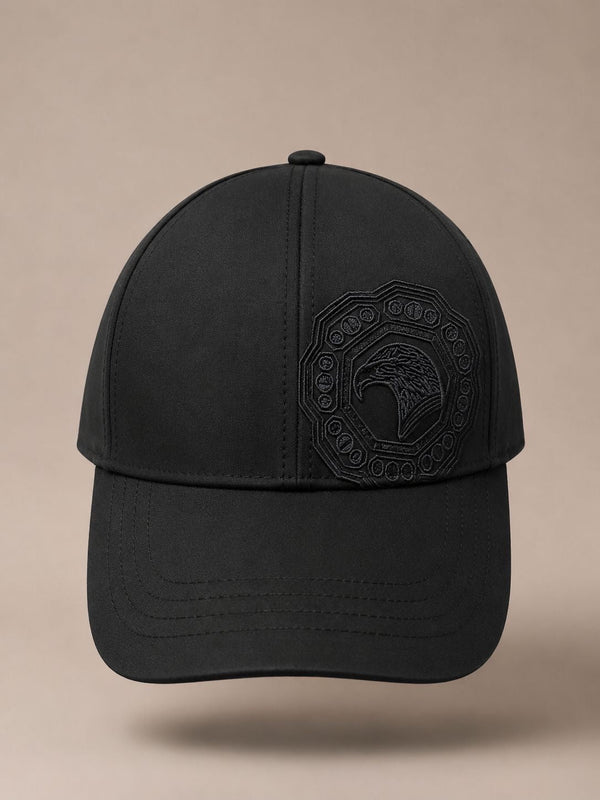 Casquette Aigle – Écusson Brodé Ton sur Ton — Noir