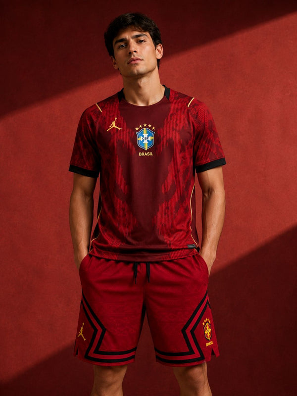 Ensemble Brésil Jordan – Rouge Bordeaux | Maillot + Short
