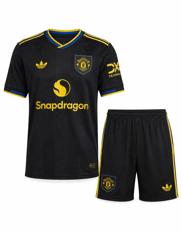 Manchester United - Kit Third Maillot + Short 2025/26 Noir