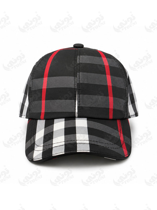 Casquette à Carreaux - Noir