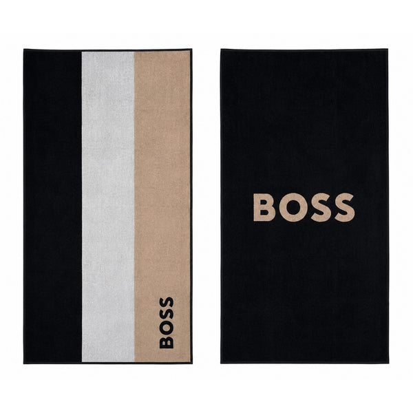 Serviette de Plage Hugo Boss — Noir & Beige