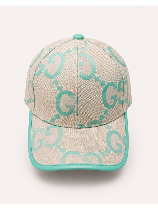 Casquette Gucci – Crème & Turquoise Monogramme