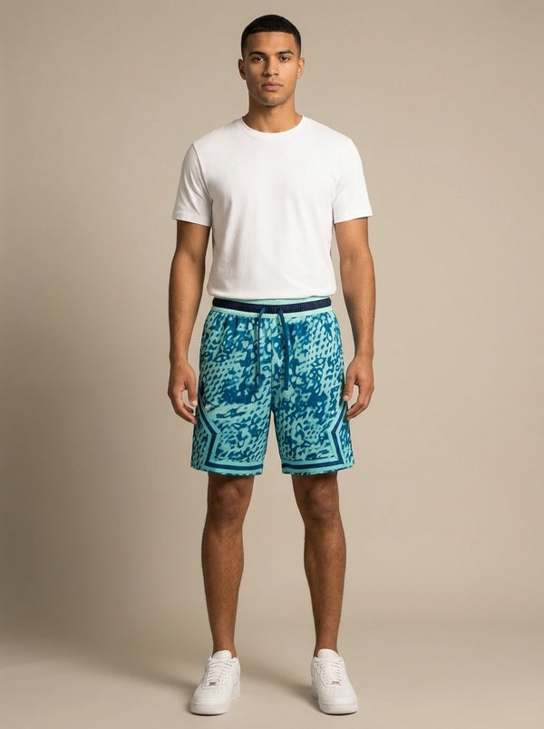 Short Jordan Diamond Léopard Turquoise