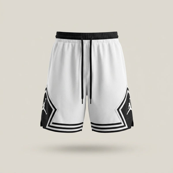 Short Jordan Diamond Blanc Bandes Noires