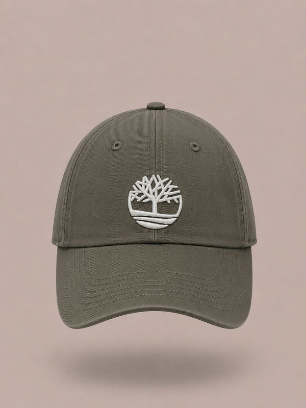 Casquette Timberland – Kaki Olive Logo Arbre Blanc