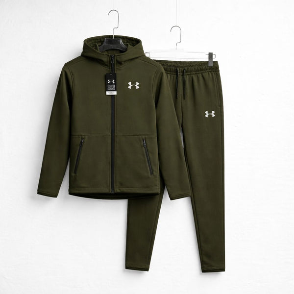 Under Armour - Survêtement Vert Olive