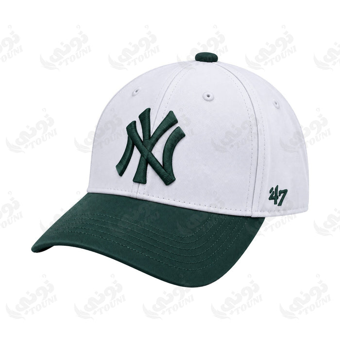 Casquette NY Yankees – Blanc & Vert – sur fond blanc