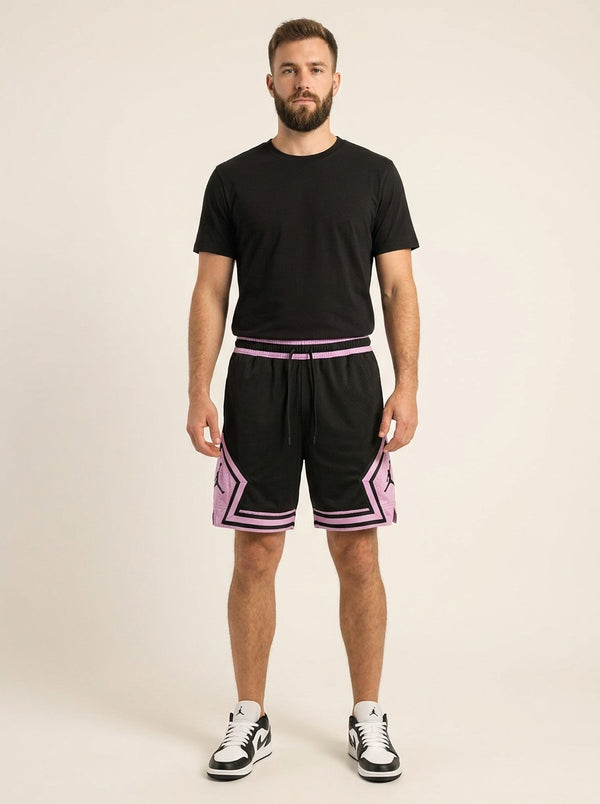Short Jordan Diamond Noir Losange Rose