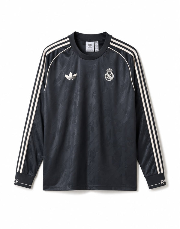 Real Madrid - Maillot Terrace Icons Noir Manches Longues