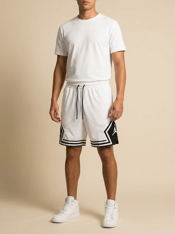 Short Jordan Diamond Blanc Bandes Noires