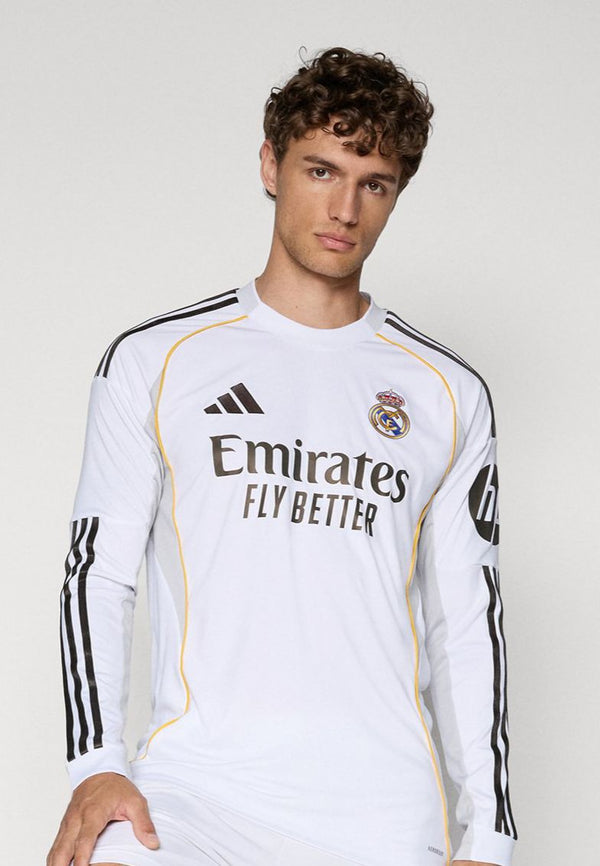 Real Madrid - Maillot Domicile 2025/26 Manches Longues Blanc