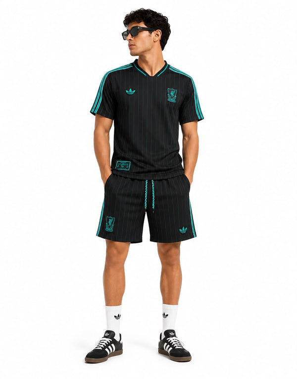 Liverpool FC - Ensemble Terrace Icons Noir & Turquoise (Maillot + Short)
