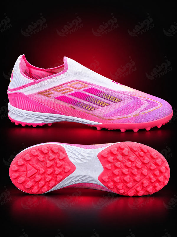 adidas F50 – Mini Crampons Sans Lacets Rose Néon (Qualité Professionnelle)