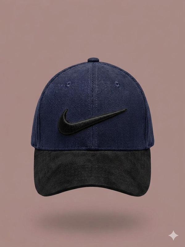 Casquette – Velours Côtelé Marine Visière Suédée