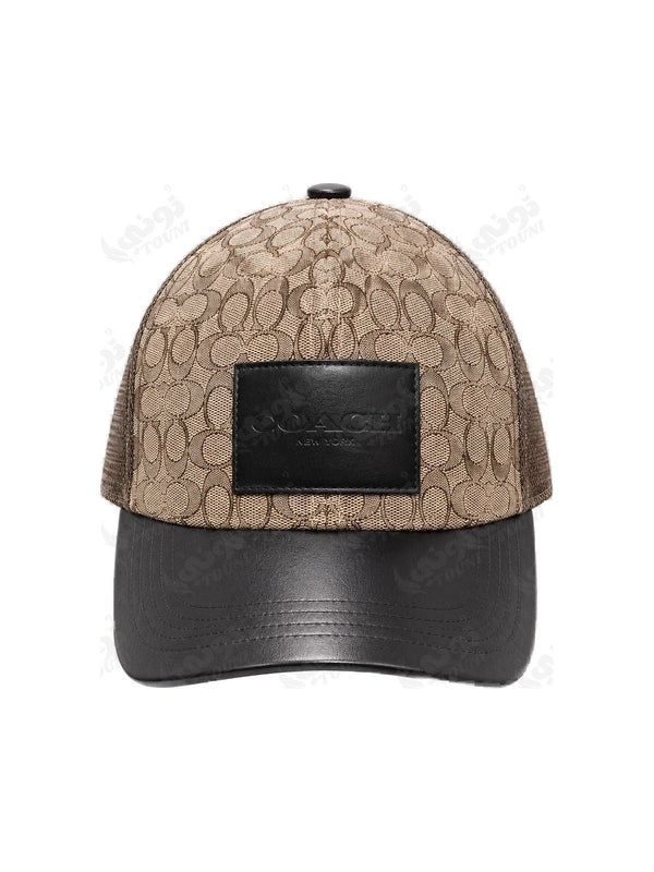 Casquette Coach Signature – Trucker Cuir Noir
