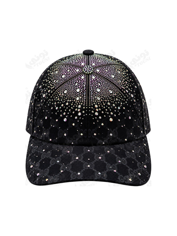 Casquette Strass Monogramme – Noir