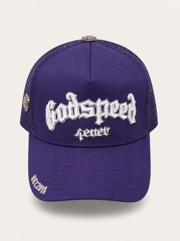 Casquette Godspeed – Violet & Blanc (Trucker)
