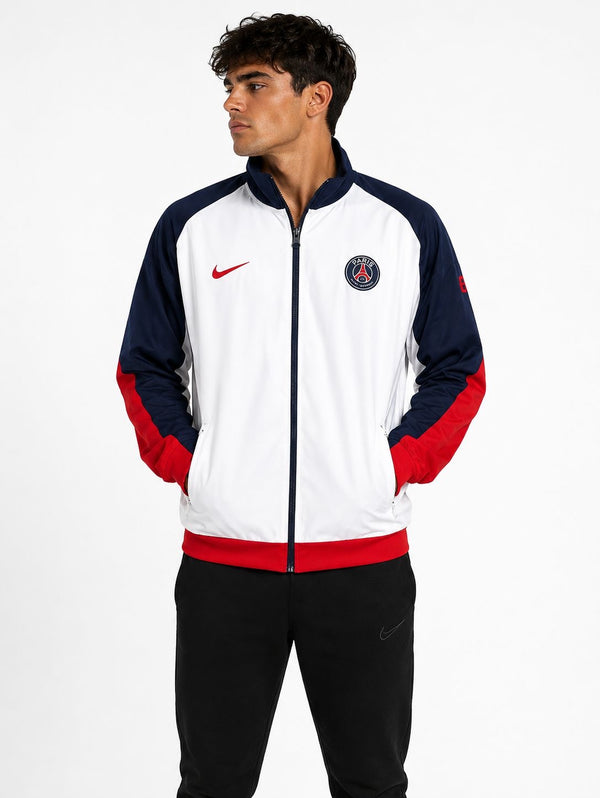 PSG Veste Survêtement N98 Blanc 2025/26 – modèle porté