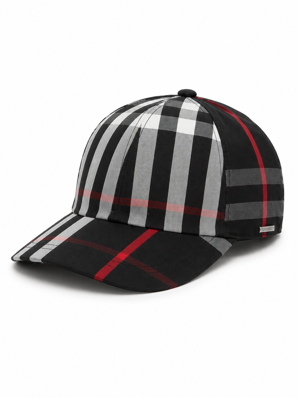 Casquette à Carreaux - Noir