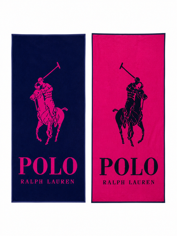 Serviette de Plage Polo Ralph Lauren — Marine & Rose
