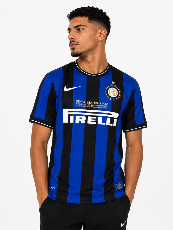 Maillot rétro Inter Milan domicile 2009-2010 porté de face