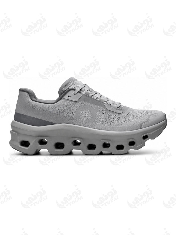 On Cloudmonster – Gris Alliage - vue de profil